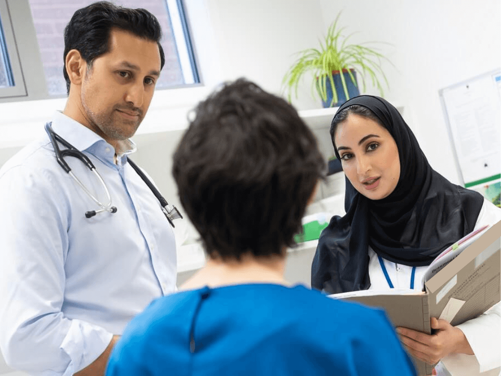 Group of doctors working together